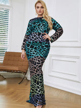 Curve Appeal Black Sequin Long Sleeve Fishtail Maxi Dress - Plus - Fashion Genie Boutique