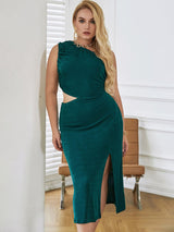 Deluxe Doll Green Cut Out Midi Dress - Plus - Fashion Genie Boutique