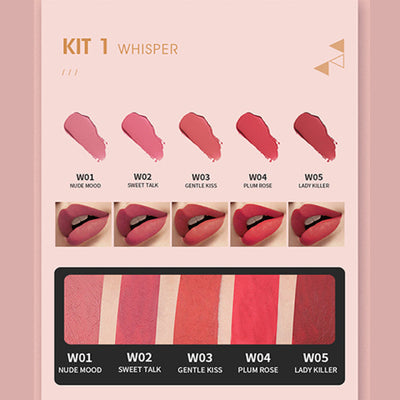 Matte Liquid Lipstick Set - 5 Piece - Fashion Genie Boutique