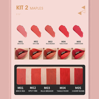 Matte Liquid Lipstick Set - 5 Piece - Fashion Genie Boutique
