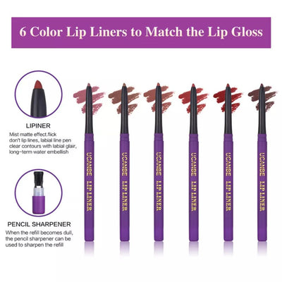 Matte Liquid Lipstick & Lip Liners Set - Fashion Genie Boutique