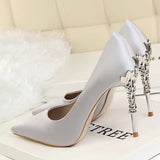 Platinum Status Satin Statement High Heels - Fashion Genie Boutique