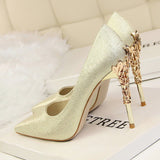 Platinum Status Satin Statement High Heels - Fashion Genie Boutique