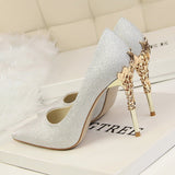 Platinum Status Satin Statement High Heels - Fashion Genie Boutique