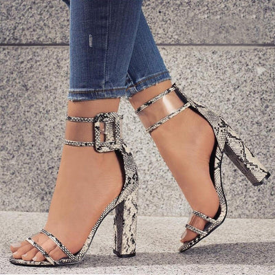 Slithering Snake Print High Heels - Fashion Genie Boutique