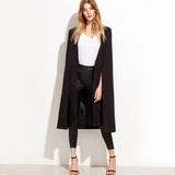 Day by Day Black Longline Cape Split Sleeve Blazer - Fashion Genie Boutique