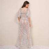 Sunset Strip White Sequin Tassle Kaftan - Fashion Genie Boutique