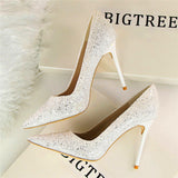 Till the Glitter Ends White High Heels - Fashion Genie Boutique