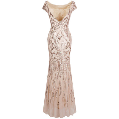 Candy Rose Gold Sequin Maxi Gown Dress - Fashion Genie Boutique