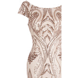 Candy Rose Gold Sequin Maxi Gown Dress - Fashion Genie Boutique