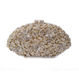 Women’s Floral Design Rhinestone Embellished Clutch Bag - Fashion Genie Boutique