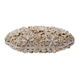 Women’s Floral Design Rhinestone Embellished Clutch Bag - Fashion Genie Boutique
