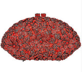 Women’s Floral Design Rhinestone Embellished Clutch Bag - Fashion Genie Boutique