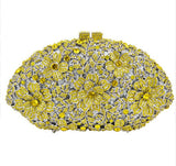 Women’s Floral Design Rhinestone Embellished Clutch Bag - Fashion Genie Boutique