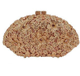 Women’s Floral Design Rhinestone Embellished Clutch Bag - Fashion Genie Boutique