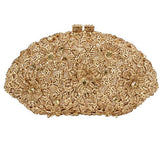 Women’s Floral Design Rhinestone Embellished Clutch Bag - Fashion Genie Boutique