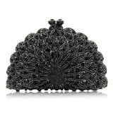 Women’s Peacock Rhinestone Embellished Clutch Bag - Fashion Genie Boutique