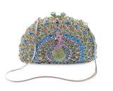 Women’s Peacock Rhinestone Embellished Clutch Bag - Fashion Genie Boutique
