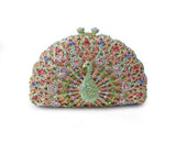Women’s Peacock Rhinestone Embellished Clutch Bag - Fashion Genie Boutique