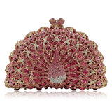 Women’s Peacock Rhinestone Embellished Clutch Bag - Fashion Genie Boutique
