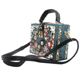 Women’s Box Rhinestone Embellished Clutch Handbag - Fashion Genie Boutique