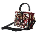 Women’s Box Rhinestone Embellished Clutch Handbag - Fashion Genie Boutique