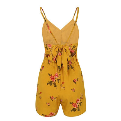 Sweetness Achieved Nude Floral Playsuit - Fashion Genie Boutique