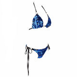 Shoreline Itinerary Blue Sequin Bikini Swimsuit - Fashion Genie Boutique