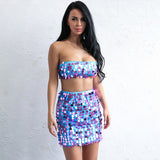 Runaway Lover Blue Sequin Skirt & Top Co-Ord - Fashion Genie Boutique