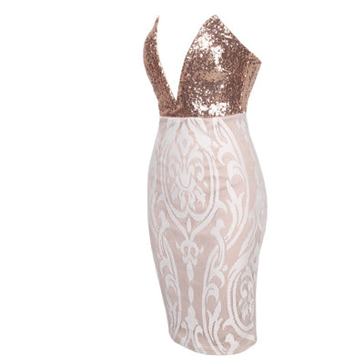 Love Me Or Lose Me Nude Sequin Mini Dress - Fashion Genie Boutique