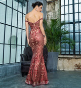 Dress Me Pretty Red Bardot Glitter Fishtail Maxi Dress - Fashion Genie Boutique