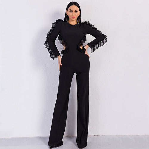 Vogueing Black Frill Sleeve Jumpsuit - Fashion Genie Boutique