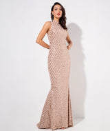 Sparkle Delight Gold Glitter Embellished Maxi Dress - Fashion Genie Boutique