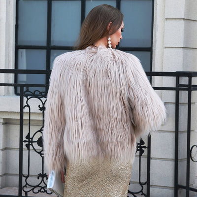 Fabulous Luxor Cream Faux Fur Jacket - Fashion Genie Boutique