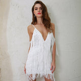 Doll Face White Fringed Mini Party Dress - Fashion Genie Boutique