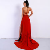 Luxury Meryl Red Fishtail Maxi Dress - Fashion Genie Boutique