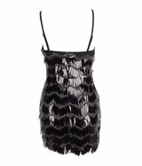 Gabby Black Sequin Tassel Mini Dress - Fashion Genie Boutique