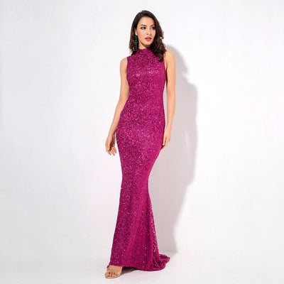 Prosecco Please Pink Glitter Embellished  Maxi Dress - Fashion Genie Boutique