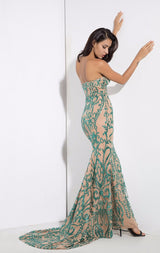 Saints & Sinners Green Glitter Strapless Maxi Dress - Fashion Genie Boutique