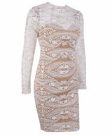 Unapologetic Diva Nude Long Sleeve Mini Dress - Fashion Genie Boutique