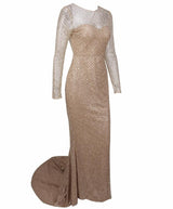 So Beautiful Silver Glitter Long Sleeve Maxi Dress - Fashion Genie Boutique