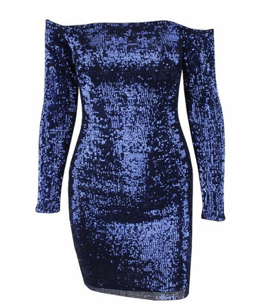 Champagne Sparkles Black Sequin Bardot Mini Dress - Fashion Genie Boutique
