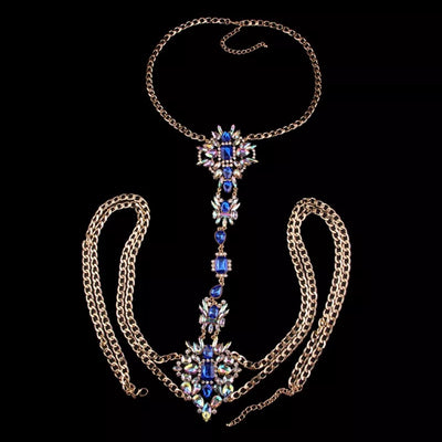 Samantha Crystal Body Chain Necklace - Fashion Genie Boutique