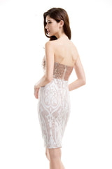 Love Me Or Lose Me Nude Sequin Mini Dress - Fashion Genie Boutique