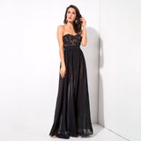 Phi Phi Black Strapless Sequin Floaty Maxi Dress - Fashion Genie Boutique