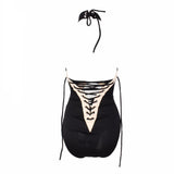 Beach Beliefs Black Lace Up Swimsuit - Fashion Genie Boutique