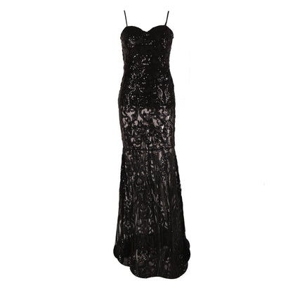 Stealing The Show Black Sequin Fishtail Maxi Dress - Fashion Genie Boutique