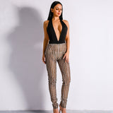 Miami Nights Black & Gold Embellished Jumpsuit - Fashion Genie Boutique