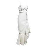 Señorita White Ruffle Maxi Dress - Fashion Genie Boutique