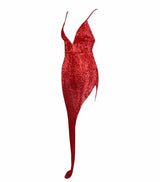 Show Must Go On Red Sequin Maxi Dress - Fashion Genie Boutique